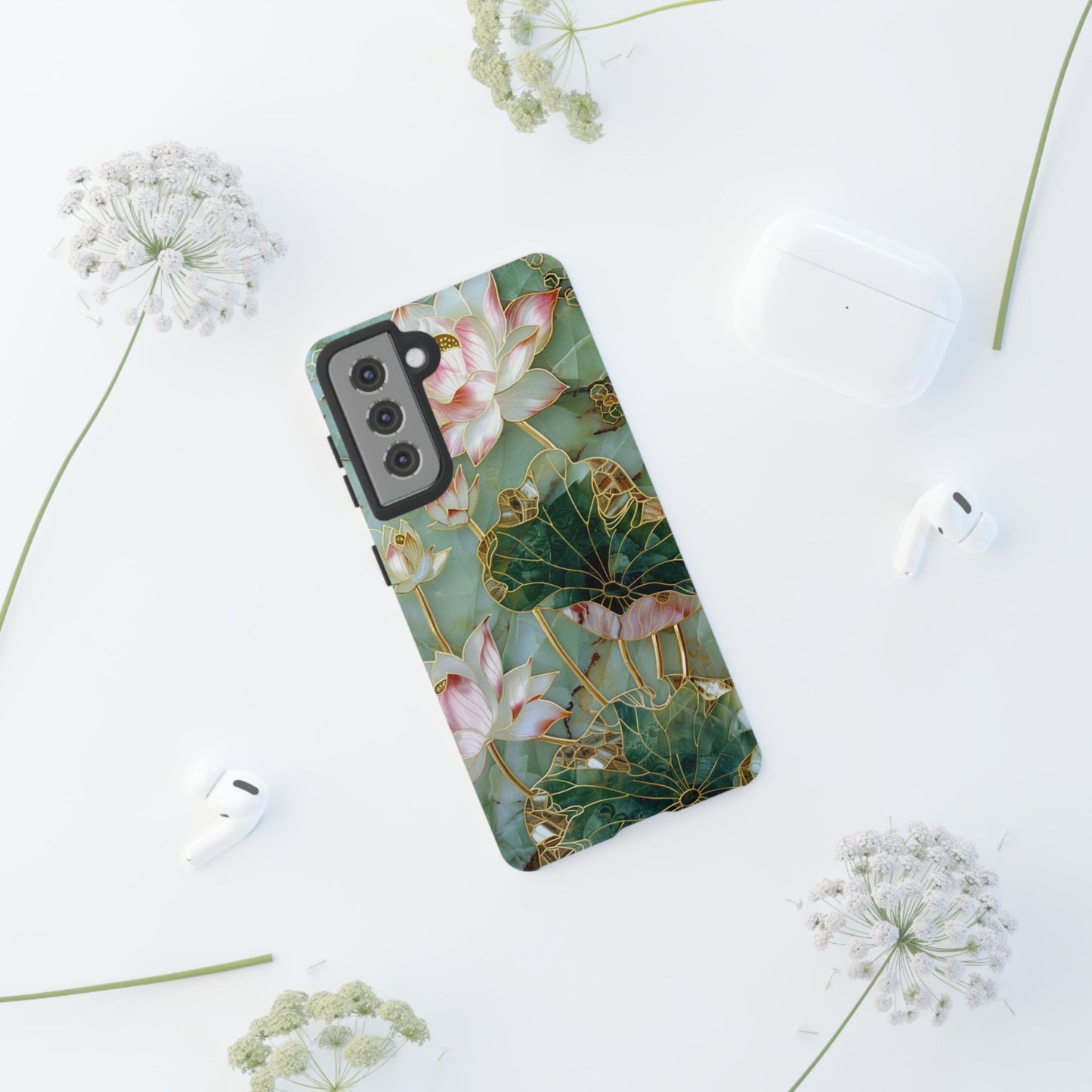 Elegant Floral Phone Case - Tough Cases with Lotus Design