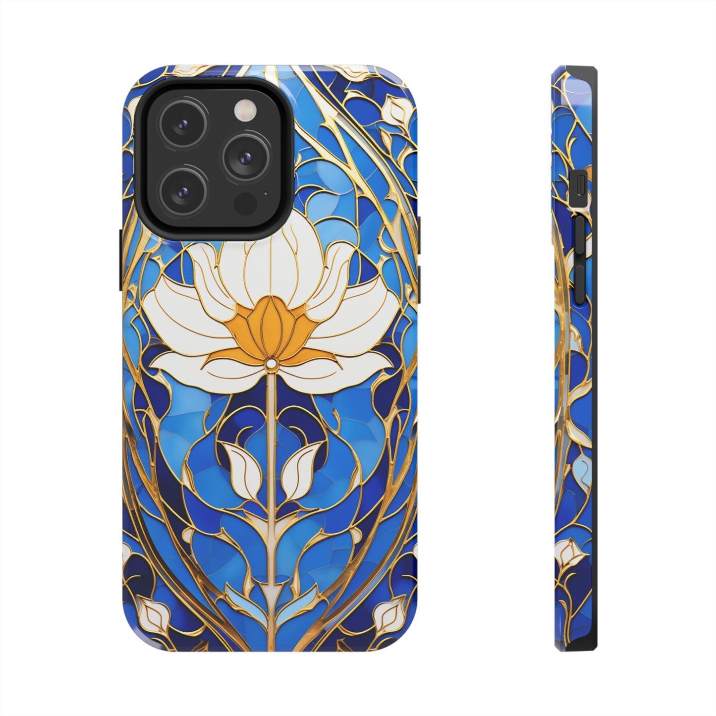 Art Deco Stained Glass iPhone Case | Vintage Floral Glamour, iPhone Case for Models 11 through 14 Pro Max