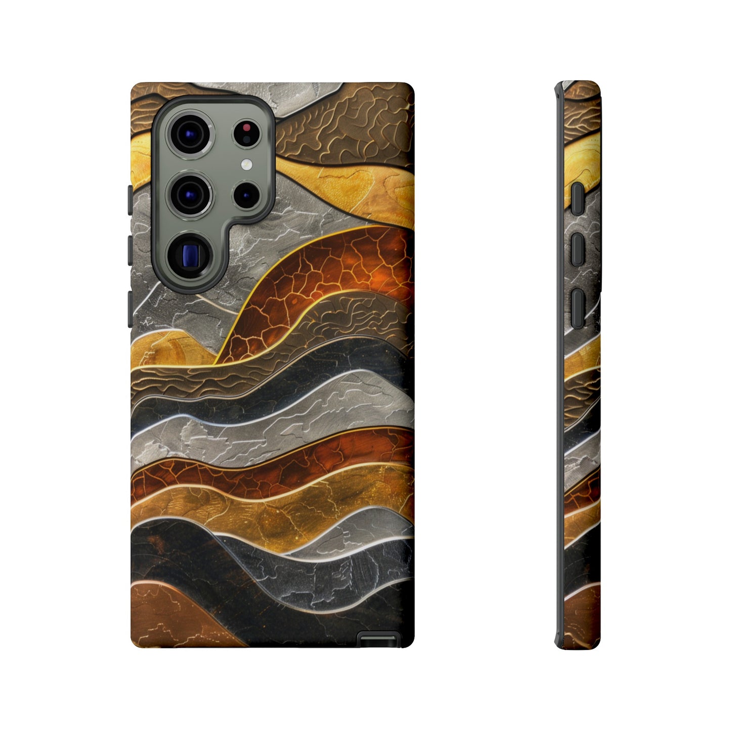 Abstract Gold and Silver Mountain Design Phone Case