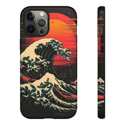 Great Wave off Kanagawa Retro Sunset