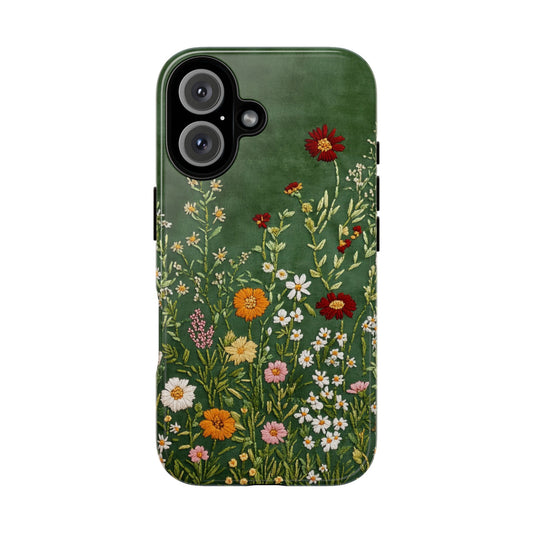 Green floral phone case