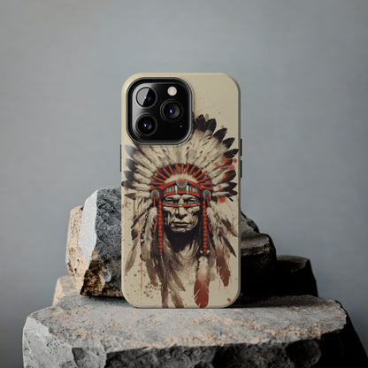 Proud Heritage: Native American Chief Headdress | Iconic Tribal iPhone Case for Models 11 through 14 Pro Max