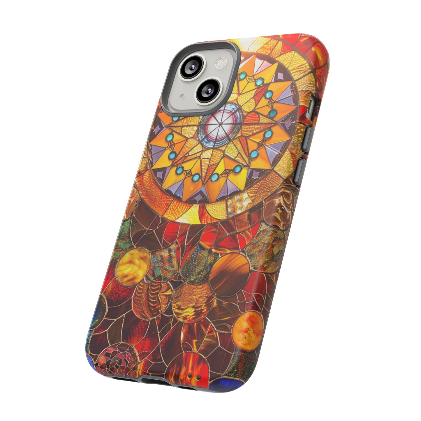 Cosmic Stained Glass Mandala Phone Case