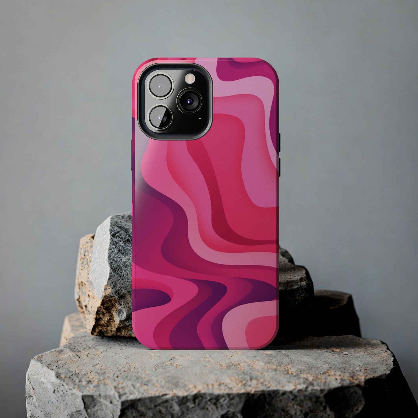 The Pink Wave iPhone Case Splash of Vibrance | Modern Art Meets Protection iPhone Tough Case