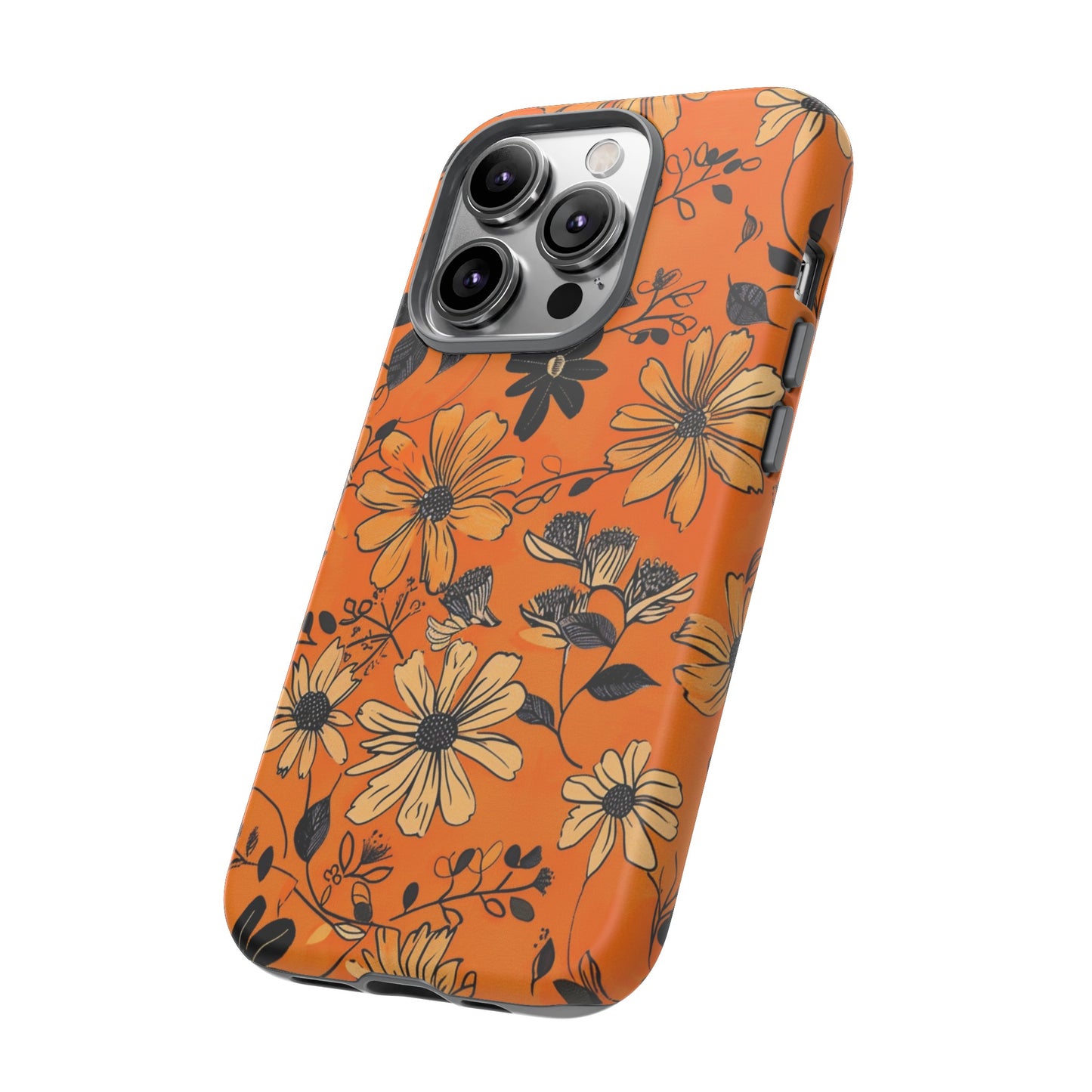 Orange Floral Phone Case Cute Summer Flower Aesthetic