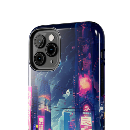 Synthwave Japanese Cyberpunk Night City iPhone Case