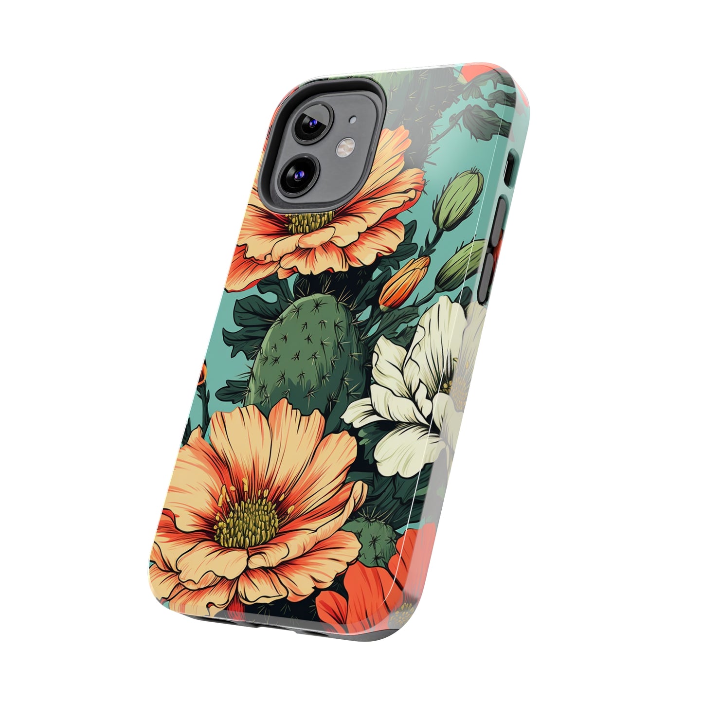 Desert Dream: Retro Vibe Cactus Tough iPhone Case