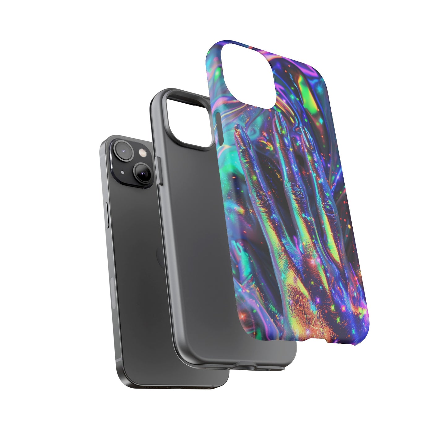 Marbled opalescent Holographic Print Phone Case