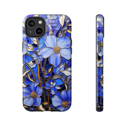 Periwinkle Stained Glass with Gold Inlay Phone Case for iPhone 15, 14, Pro Max, 13, 12 & Samsung Galaxy S23, S22, S21, Google Pixel