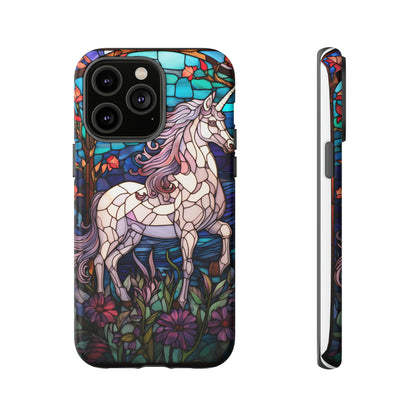 Unicorn Stained Glass iPhone, iPhone Case Retro Samsung Galaxy Phone Tough Case iPhone 15 14 Plus 13 12 7 8 Se Hippie Boho Style