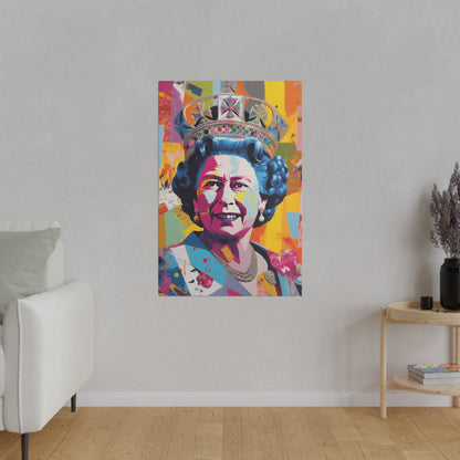 Queen Elizabeth II Pop Art Abstract Print | Stretched Canvas Print