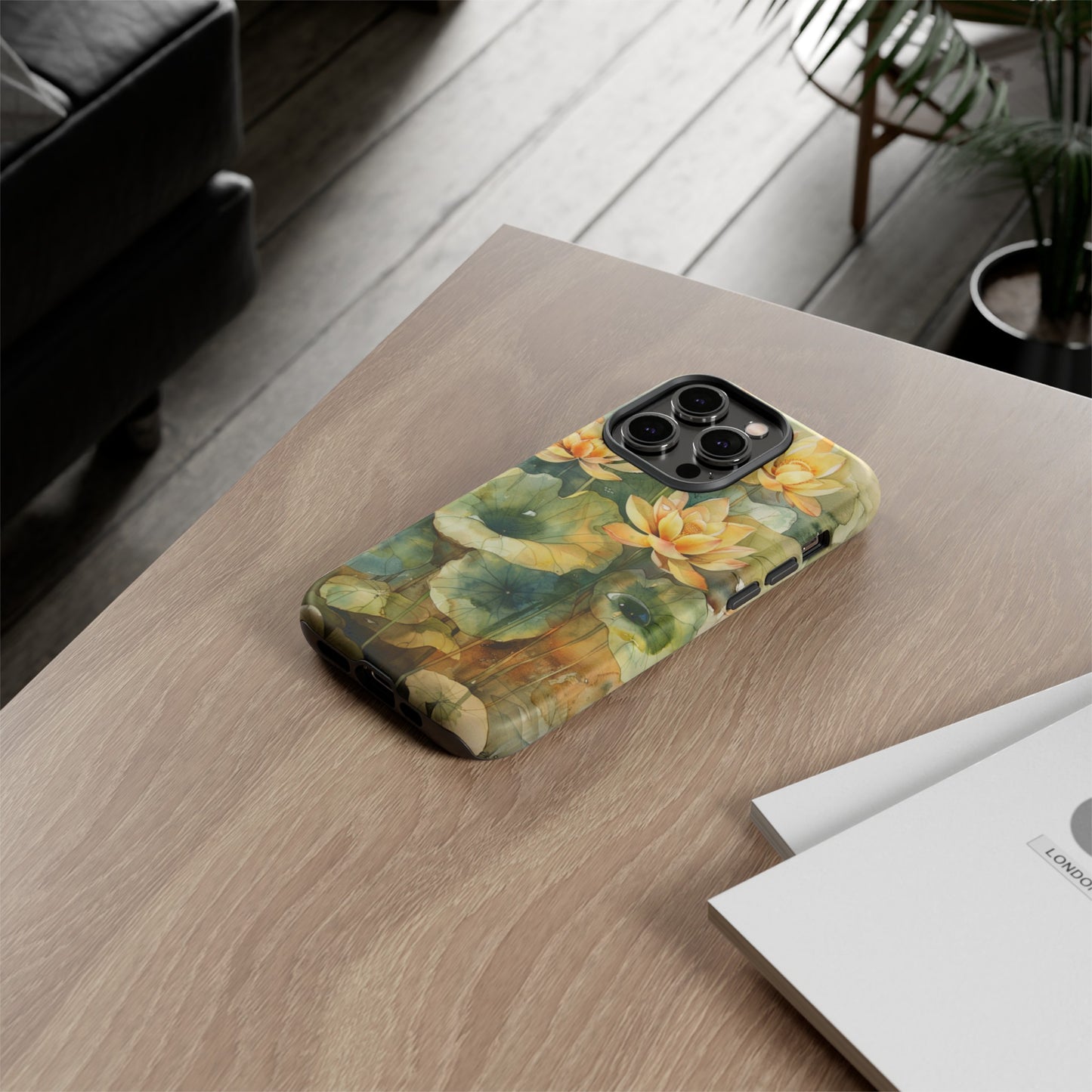 Zen Lotus Watercolor Painting iPhone 15 Case