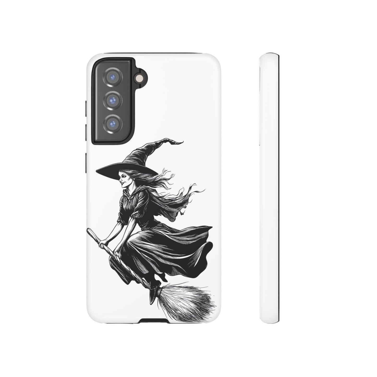 Vintage Halloween Witch on a Broom Spooky Phone Cover