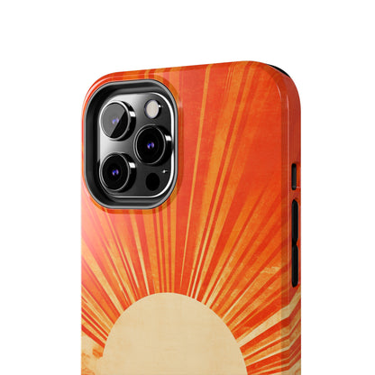 Retro Abstract Sunburst iPhone Case | Embrace the Nostalgic Charm of Artistic Rays