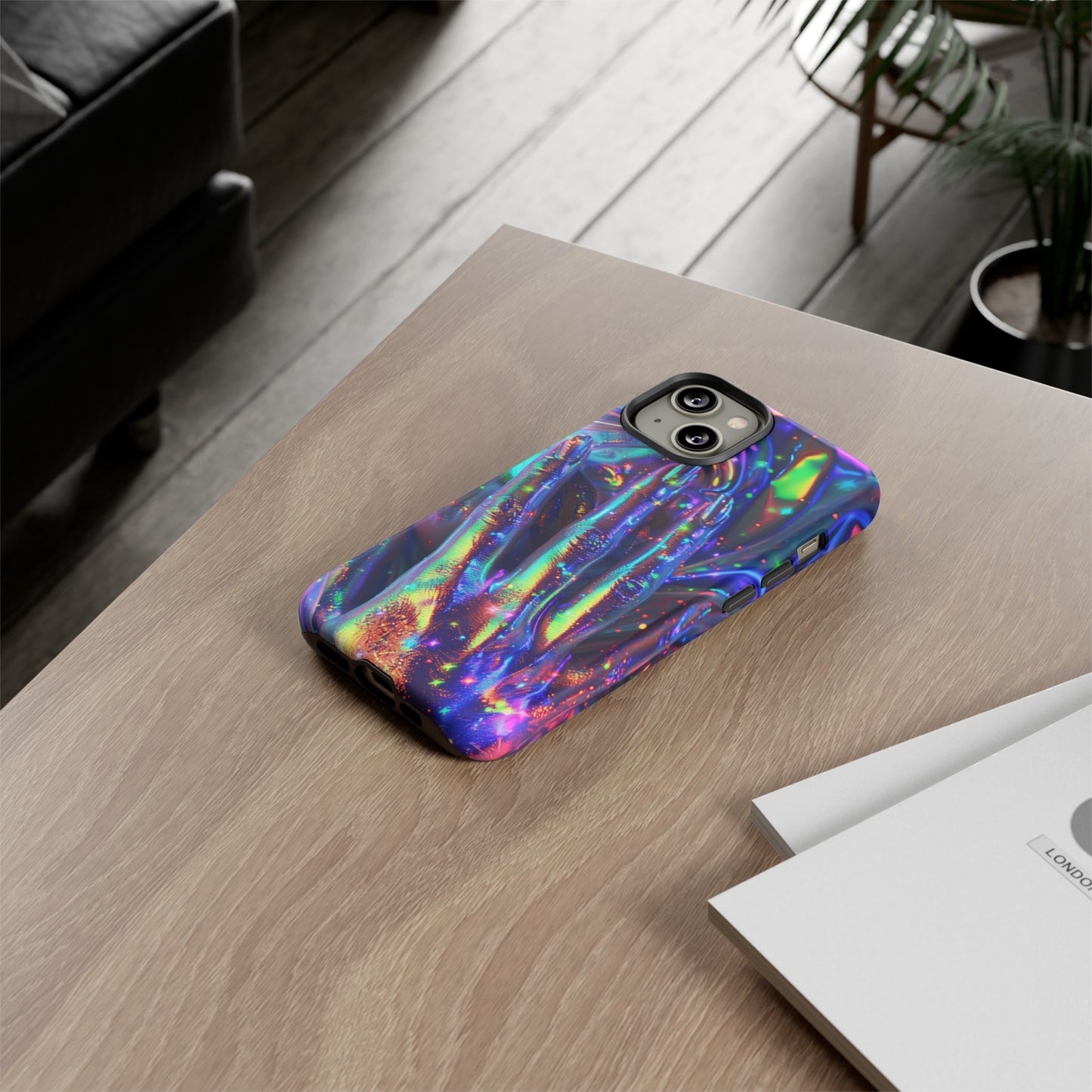 Marbled opalescent Holographic Print Phone Case