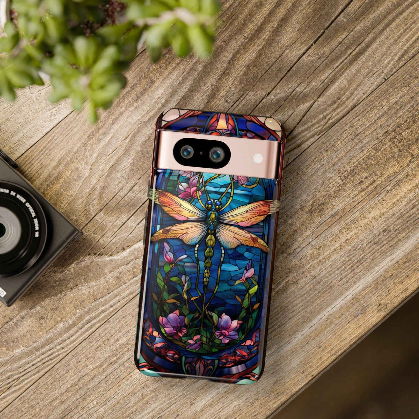 Art Nouveau Stained Glass Dragonfly Phone Case