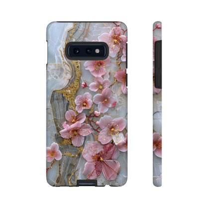 Pink Forget Me Nots Gold Floral Phone Case