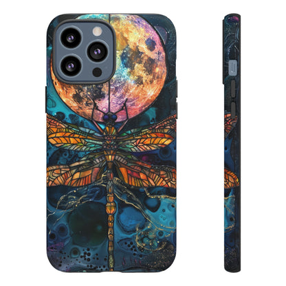 Full Moon Stained Glass Dragonfly Phone Cover