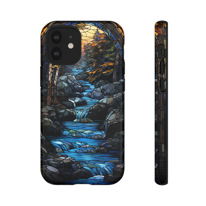 Stained Glass Stone Bridge and River Art Phone Case