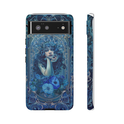 Blue Floral Art Nouveau Style Phone Case