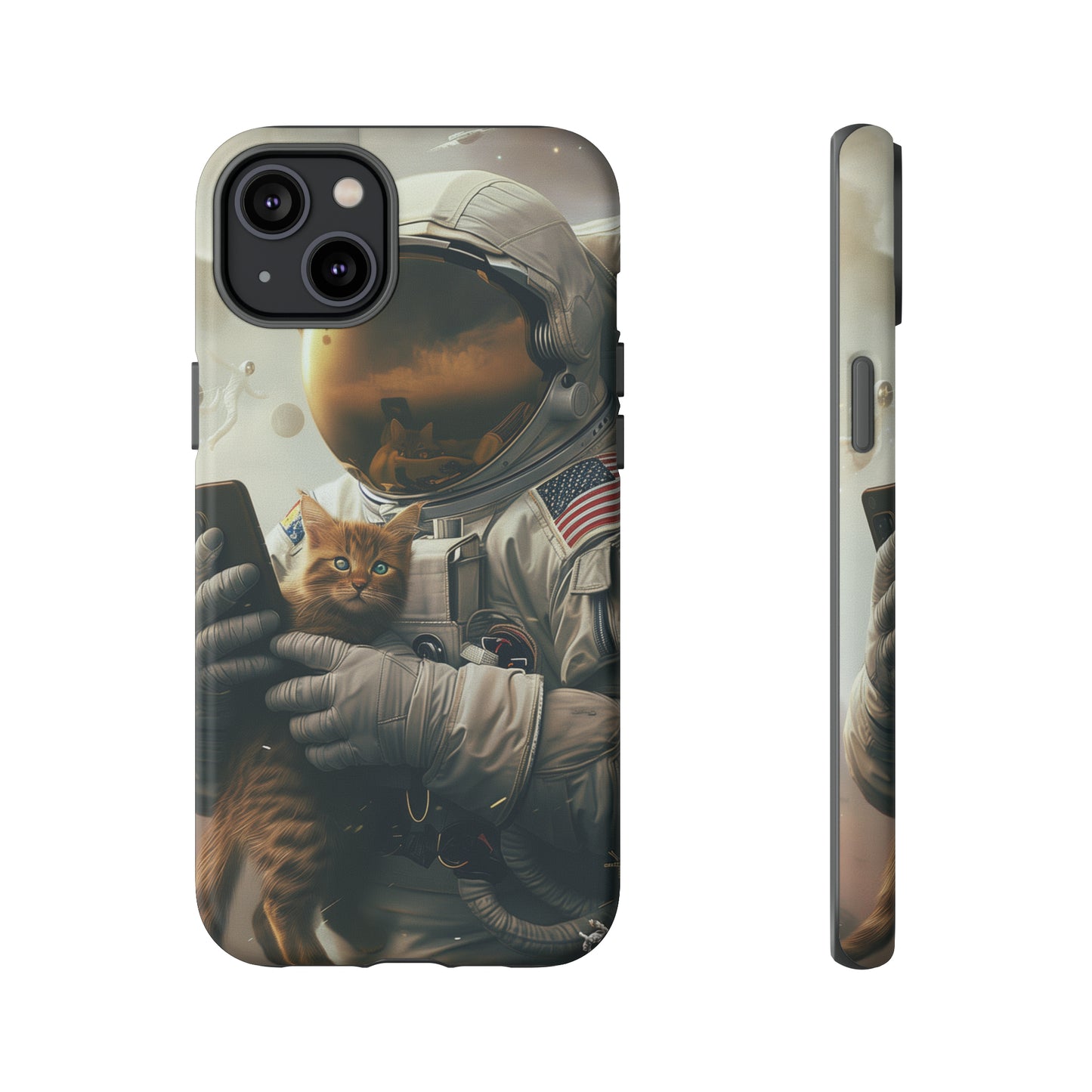 The Astronaut and the Cat Phone Case