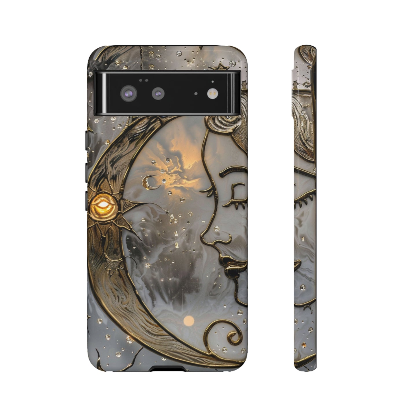 Moon Stars Stained Glass Starry Night Phone Case