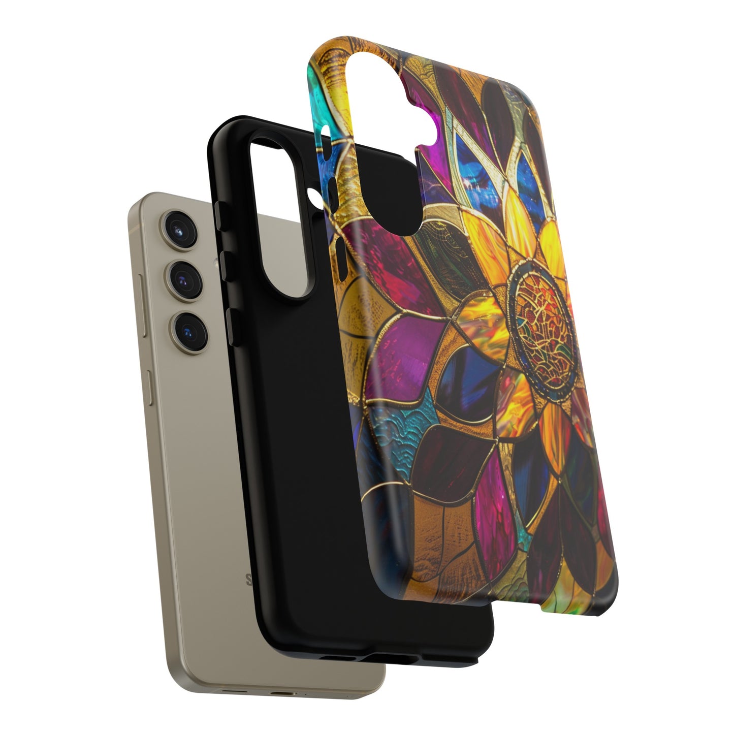 Cosmic Stained Glass Mandala Phone Case