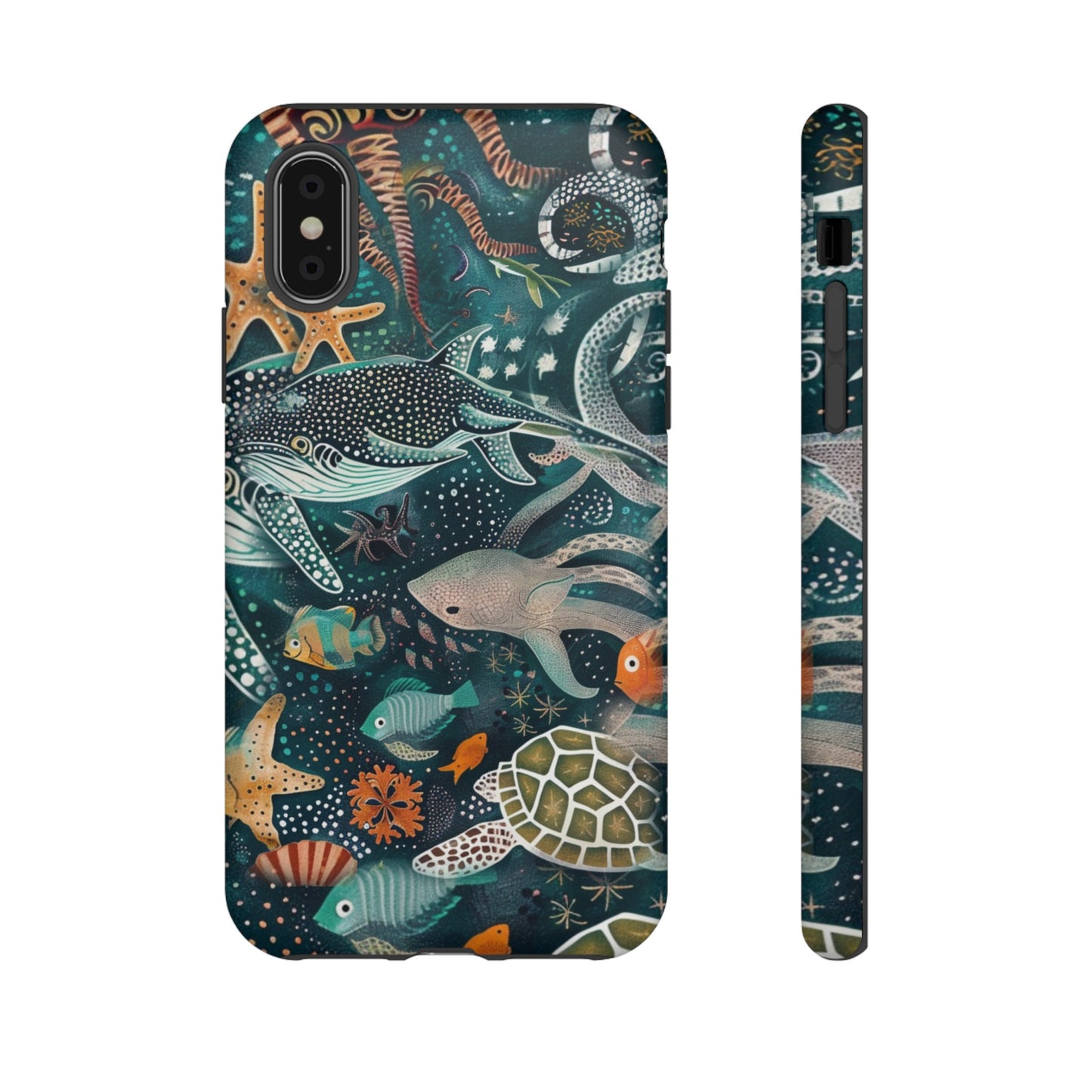 Undersea World Shark, Turtle, Manta Ray Phone Case