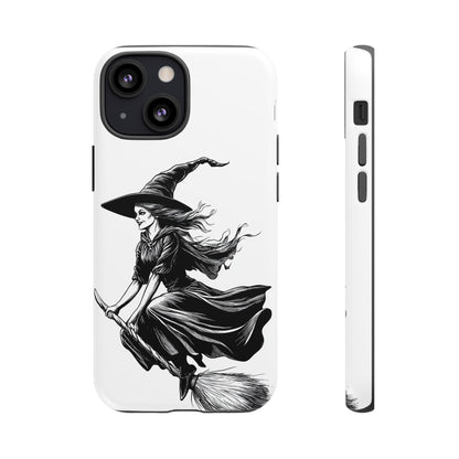 Vintage Halloween Witch on a Broom Spooky Phone Cover