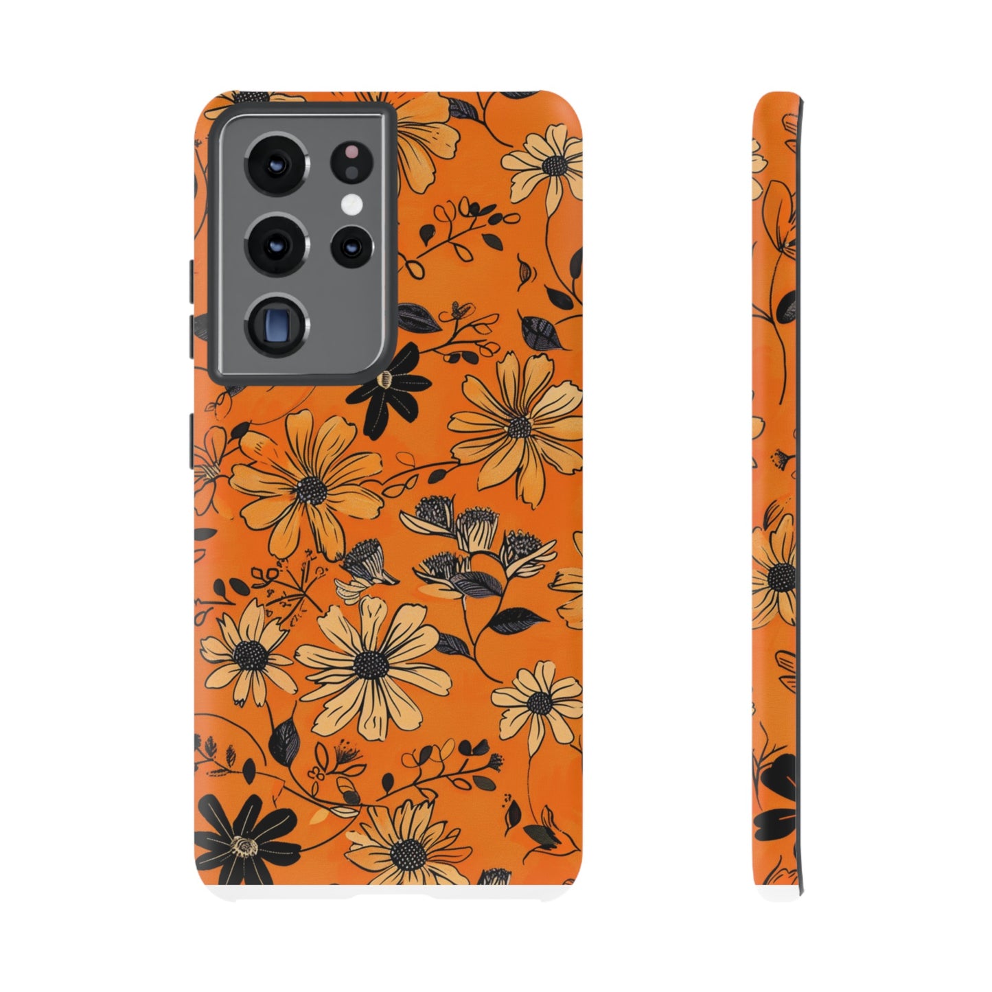 Orange Floral Phone Case Cute Summer Flower Aesthetic