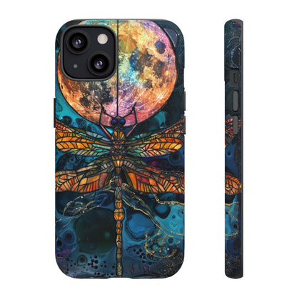 Full Moon Stained Glass Dragonfly Phone Cover