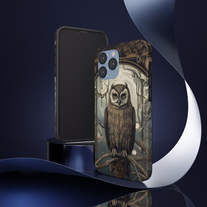 The Hermit Owl Tarot iPhone Tough Case | Embrace the Dark Academia Aesthetic and Retro Gothic Vibes with Captivating Tarot Design