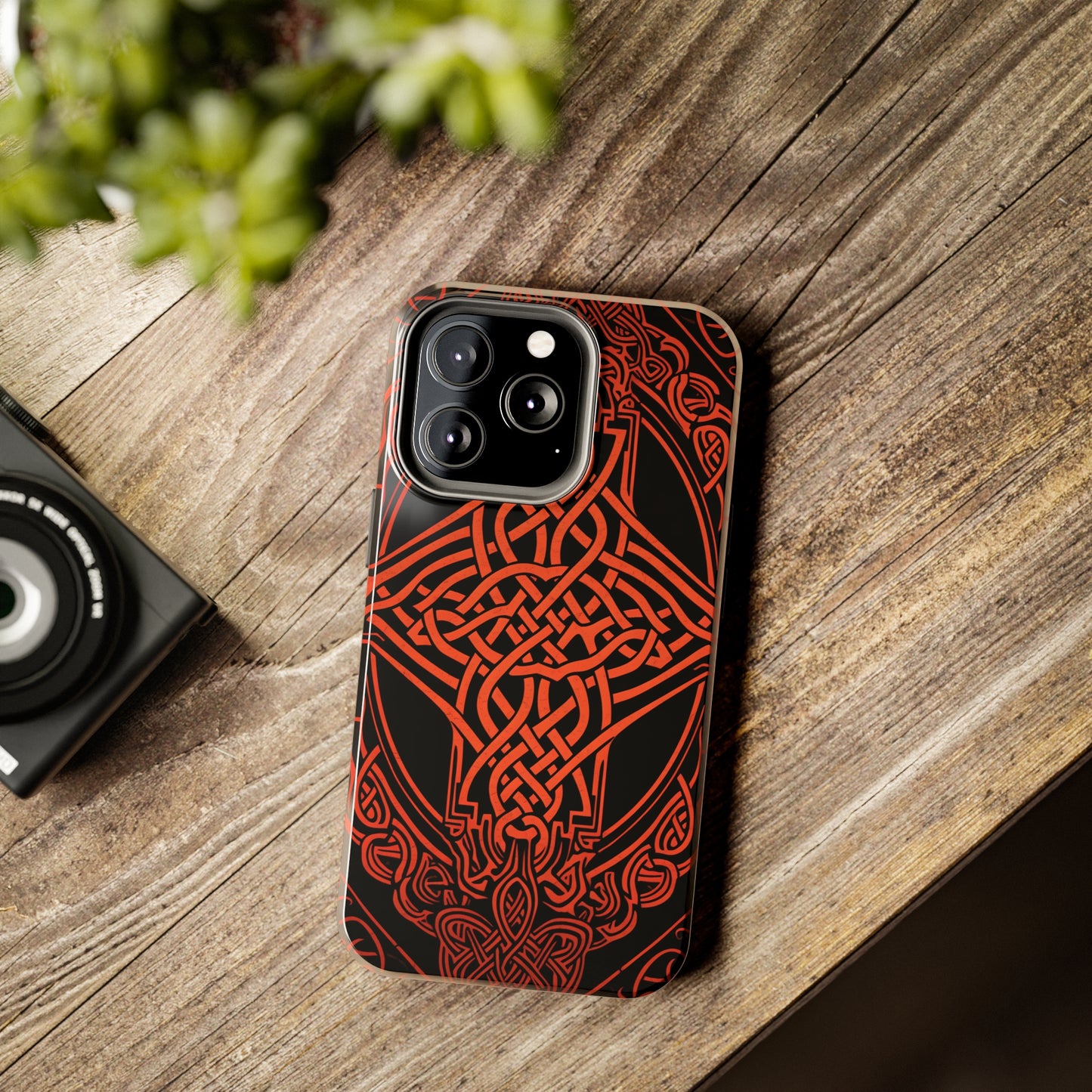 Eternal Weave iPhone Case, Red Celtic Tribal Knots | Timeless Symbolism iPhone Case for Models 11 through 14 Pro Max