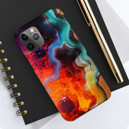 Faux Wood and Colorful Epoxy iPhone Case | Embrace the Beauty of Nature and Vibrant Artistry