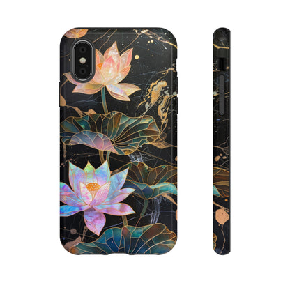 Zen Stained Glass Lotus Floral Design Phone Case