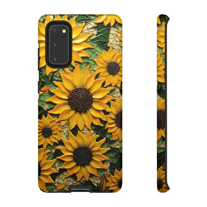 Sunflower Floral Color Explosion Mosaic Glass