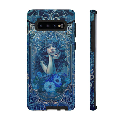 Blue Floral Art Nouveau Style Phone Case