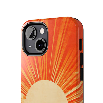 Retro Abstract Sunburst iPhone Case | Embrace the Nostalgic Charm of Artistic Rays