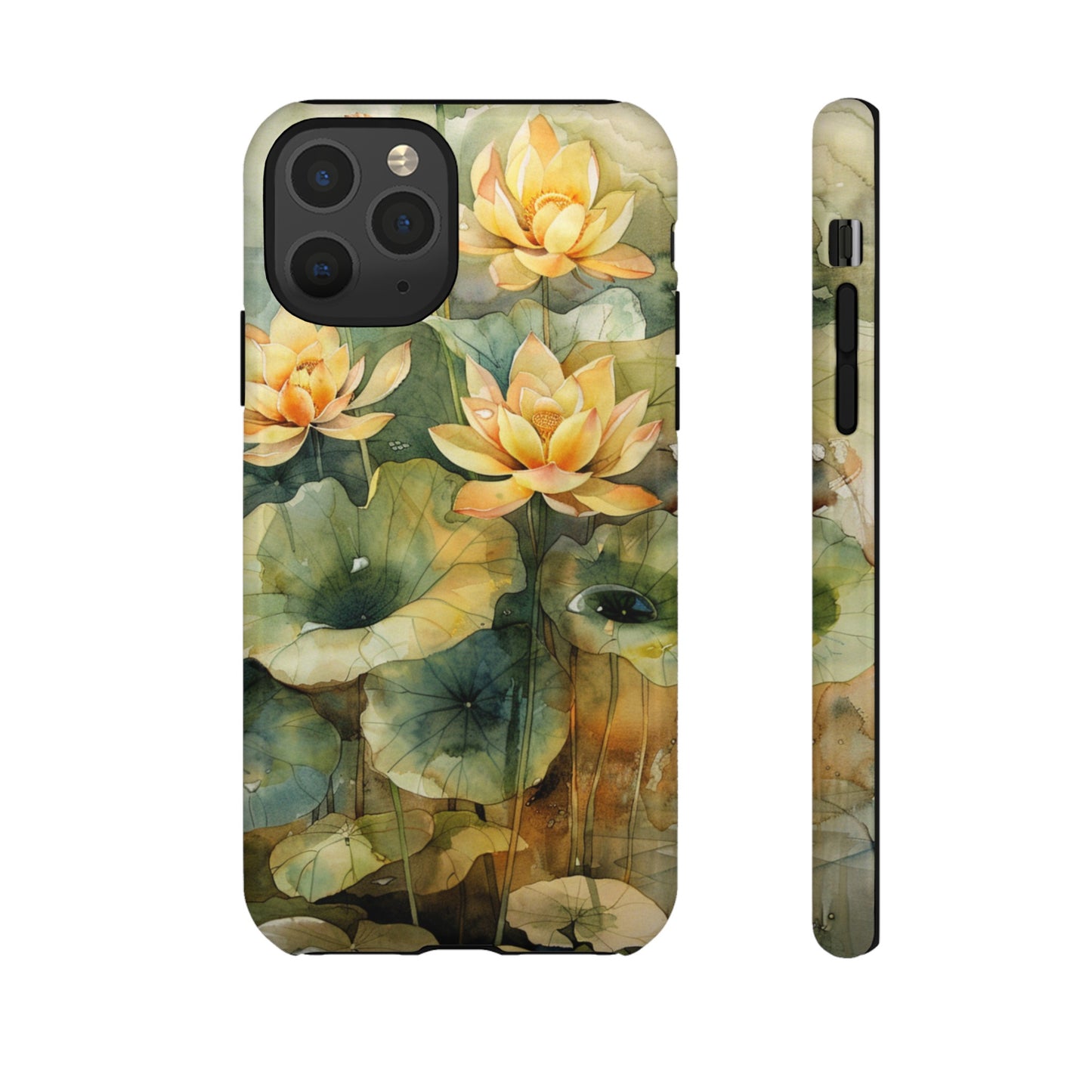 Zen Lotus Watercolor Painting iPhone 15 Case