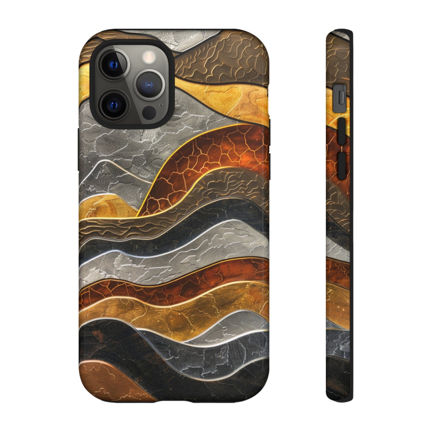 Abstract Gold and Silver Mountain Design Phone Case