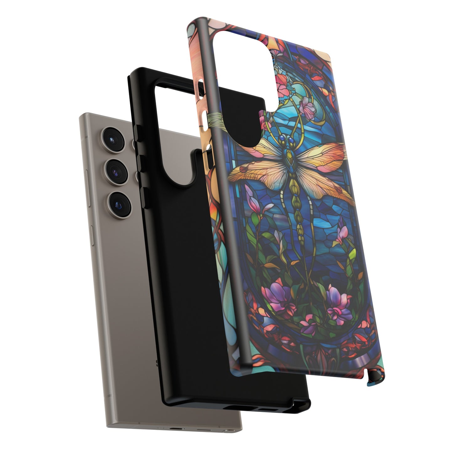 Art Nouveau Stained Glass Dragonfly Phone Case