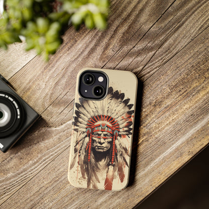 Proud Heritage: Native American Chief Headdress | Iconic Tribal iPhone Case for Models 11 through 14 Pro Max