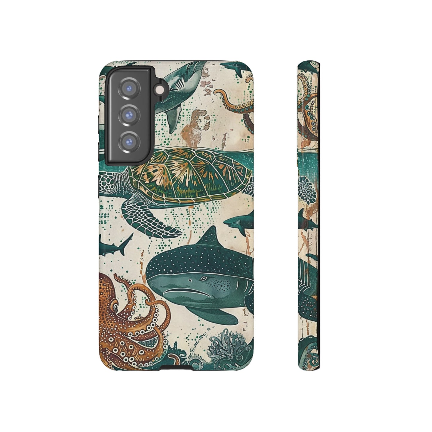 Undersea World Shark, Turtle, Manta Ray Phone Case