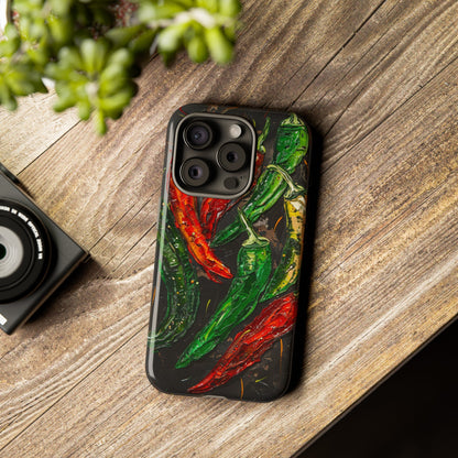 Green and Red Chili Peppers Phone Case