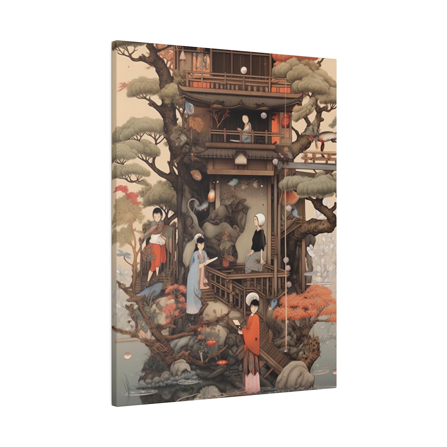 Japandi Fusion: Japanese Scandinavian Mashup | Stretched Canvas Print