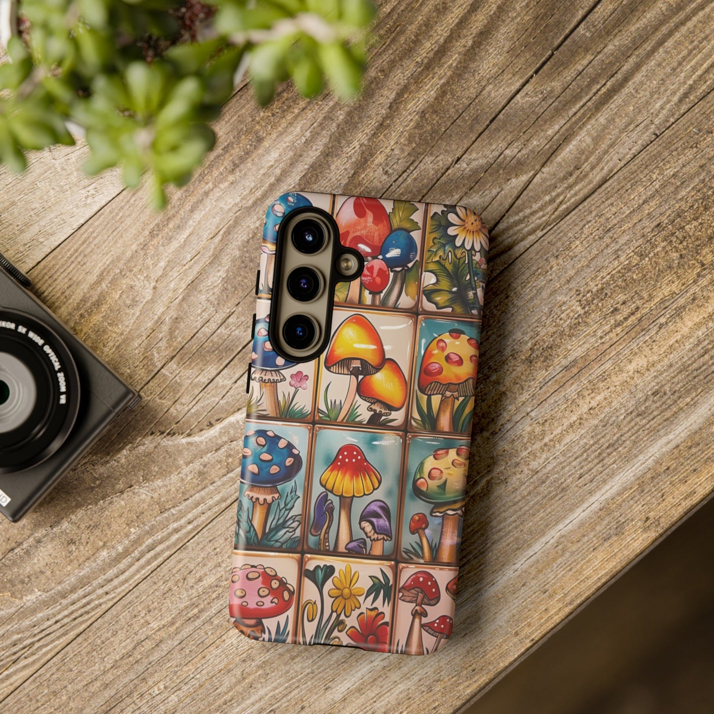 Trippy Magic Mushroom Tile  Abstract Art Phone Case