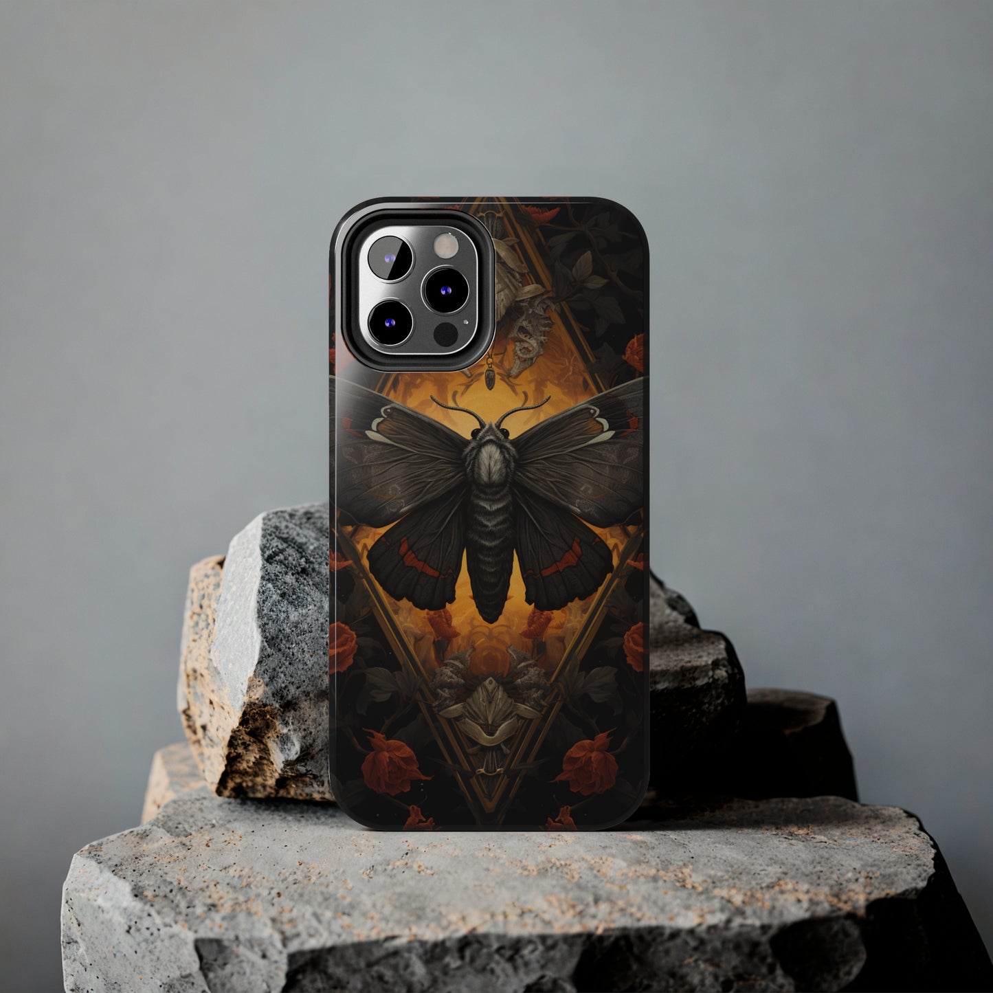 iPhone Case | Lost in Thought: Dark Academia Moth iPhone Tough Case