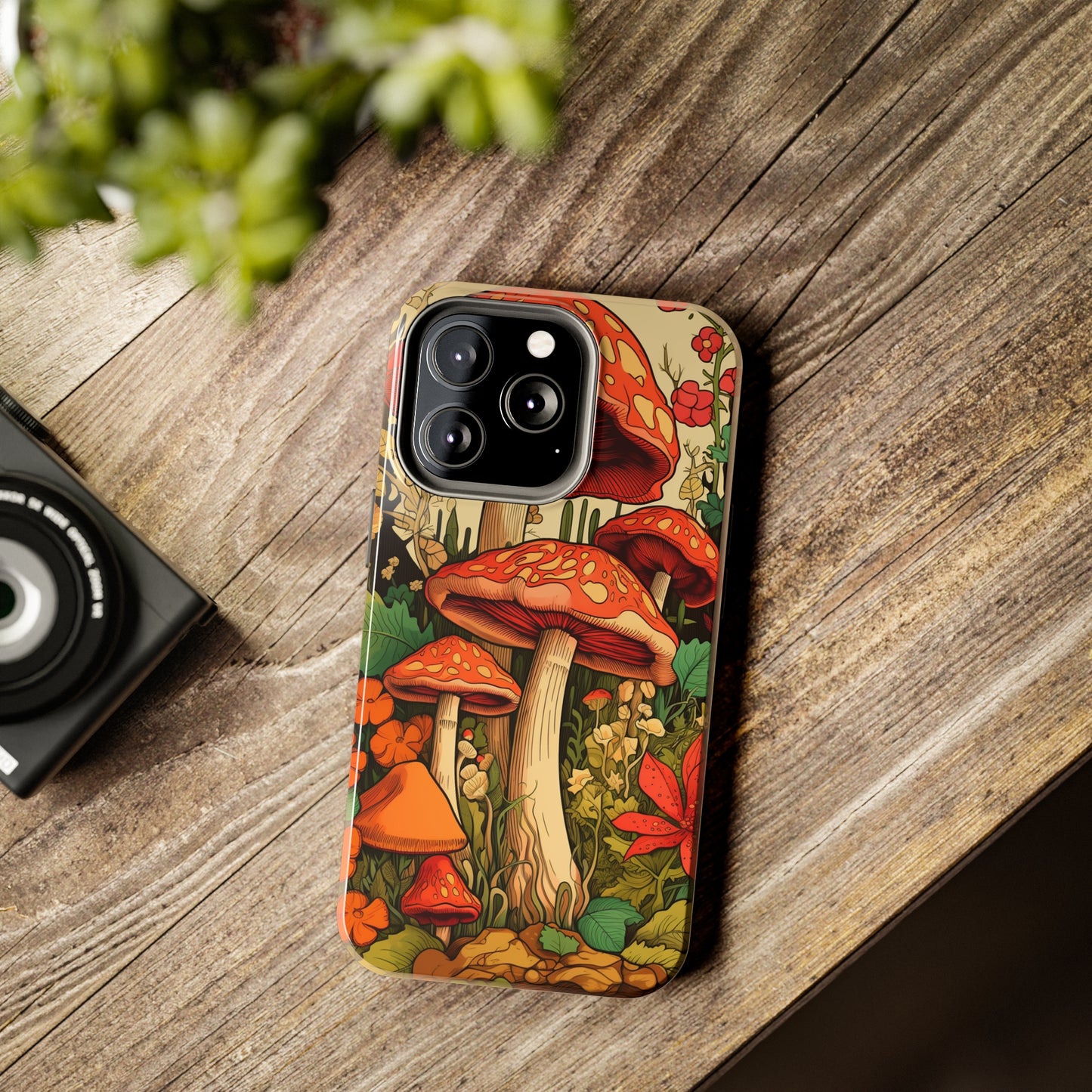 Psychedelic Retro Mushrooms: Dive Deep into Nostalgic Vibes | iPhone Case