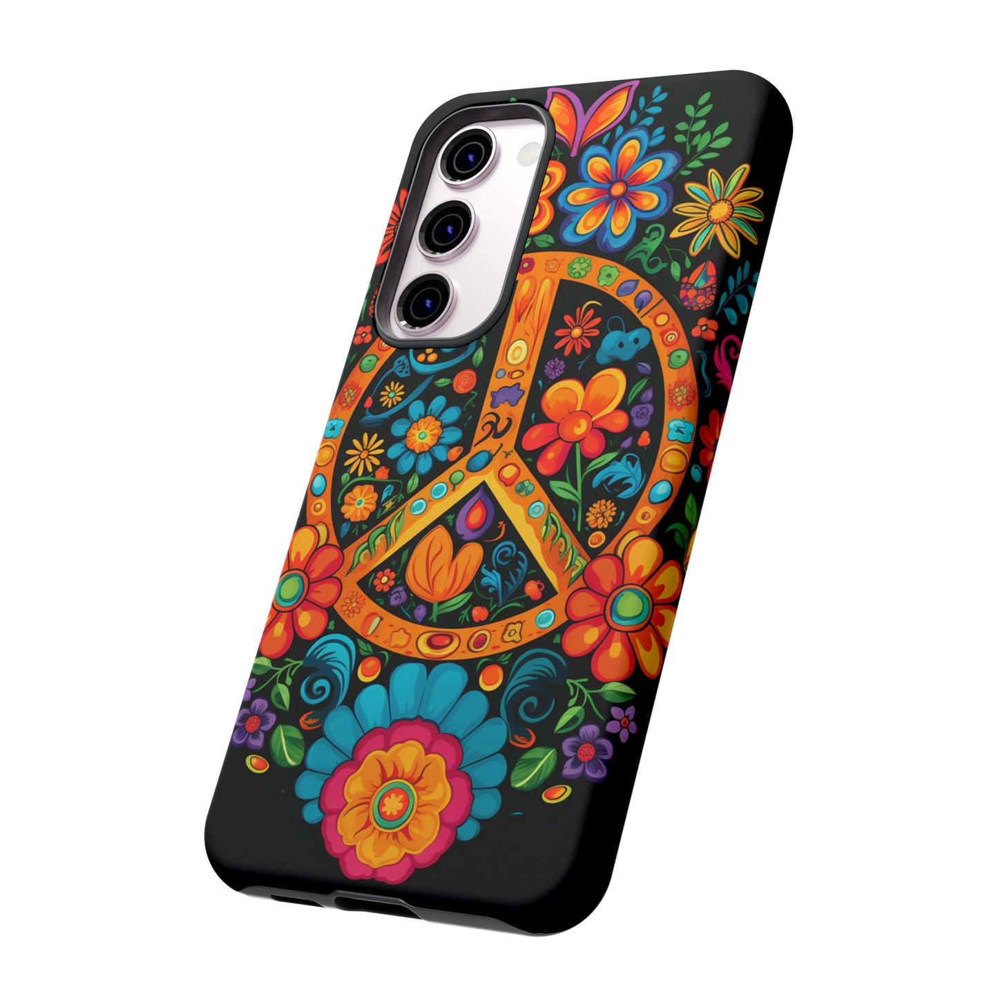 Peace Sign Embroidery Floral Hippie Style Phone Case