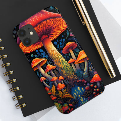 Trippy Magic Mushroom Tough iPhone Case | Psychedelic Art Phone Cover